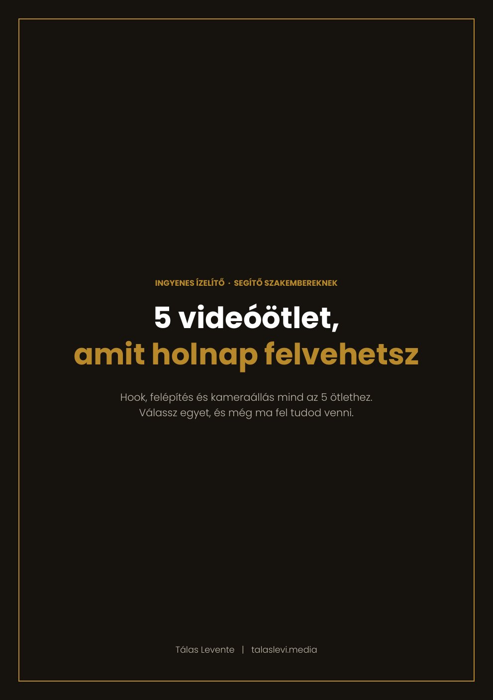 5 kidolgozott videóötlet segítő szakembereknek, PDF borító